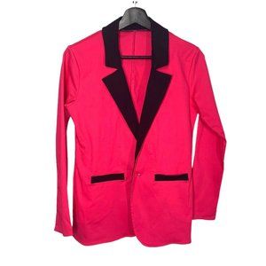 Pink Black Tuxedo Style Blazer Small